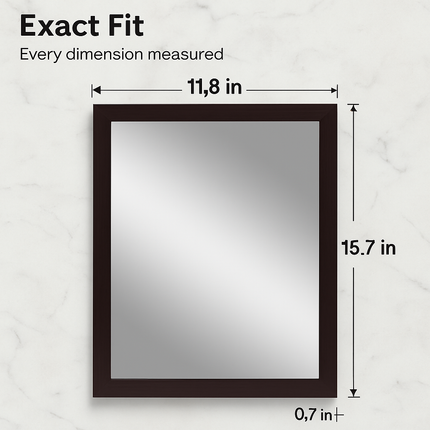 Wall Mount Mirror with Wood-Like Frame, Rectangular