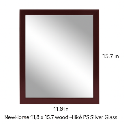 Wall Mount Mirror with Wood-Like Frame, Rectangular