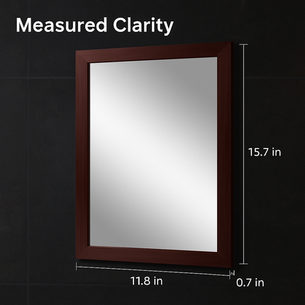 Wall Mount Mirror with Wood-Like Frame, Rectangular