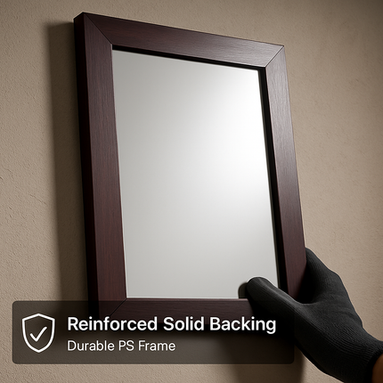 Wall Mount Mirror with Wood-Like Frame, Rectangular