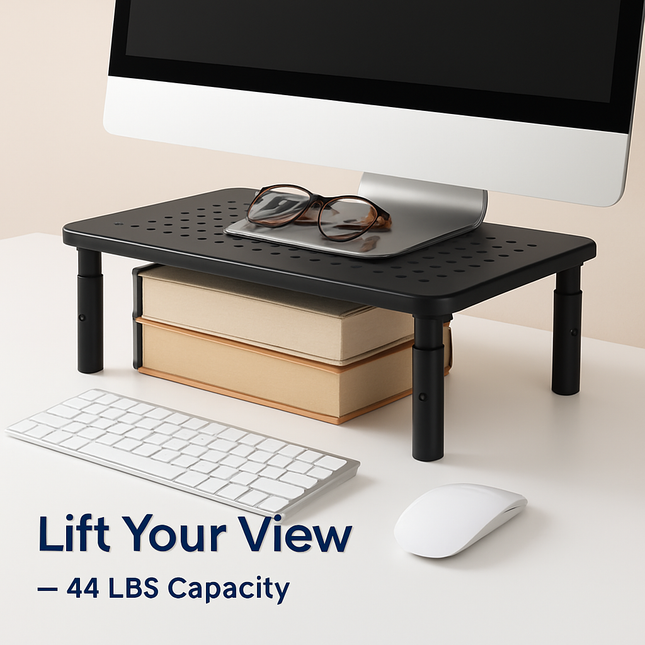 Monitor Stand Riser - 3 Height Adjustable Desk Organizer