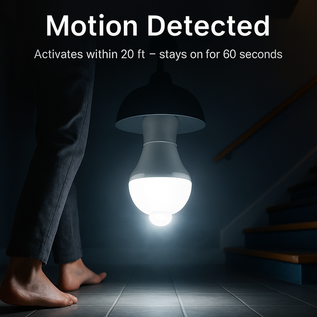 Motion Sensor LED Bulb with Auto On/Off for Hands-Free Use