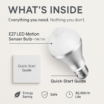 Motion Sensor LED Bulb with Auto On/Off for Hands-Free Use