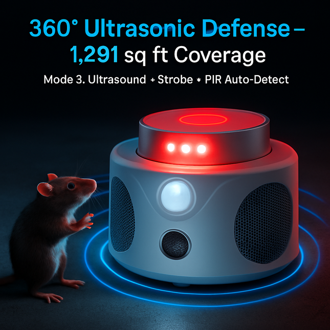 360° Ultrasonic Rodent Repellent for Indoor Use