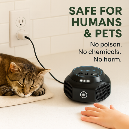 360° Ultrasonic Mice Repellent Indoor Rodent Repeller Rat Squirrel Rodent Chaser with 3 Modes 2 Strobe Lights for Kitchen Warehouse