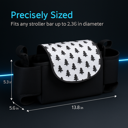 Stroller Organizer Bag with 6 Pockets and Cup Holders
