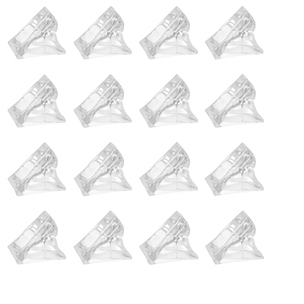 Nail Tip Clips for Poly Gel Builder - Transparent, 20Pcs