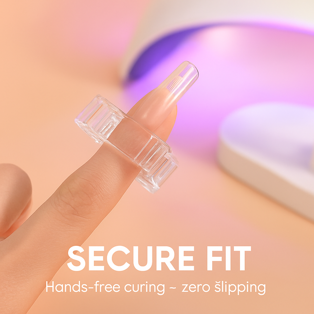Nail Tip Clips for Poly Gel Builder - Transparent, 20Pcs