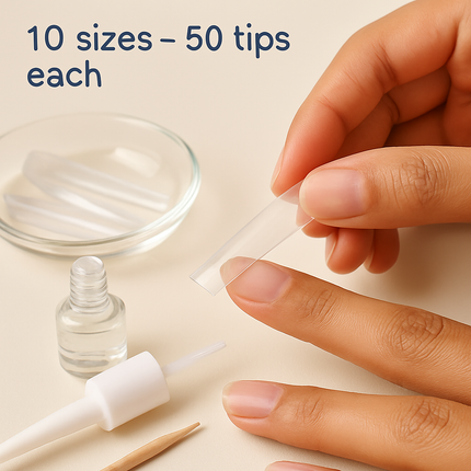 500Pcs False Nail Tips C Curve Half Cover French Nails Extra Long Fake Finger Nails For Nail Art Salons Home DIY 10 Sizes