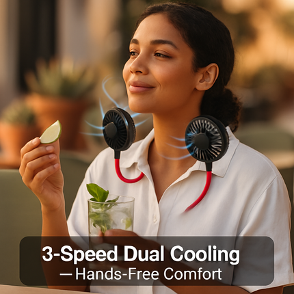 Neck Hanging Fan with Aromatherapy USB Rechargeable
