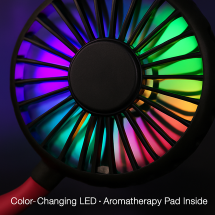 Neck Hanging Fan with Aromatherapy USB Rechargeable