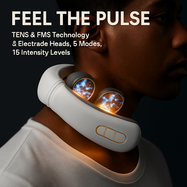 8-Head EMS Neck Massager with Heat and Remote Control