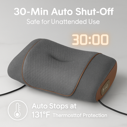 3-in-1 Neck Massager Pillow Ergonomic Massager with Heating Vibration Air Compression 30Min Timer for Neck Back Shoulder Pain Relief