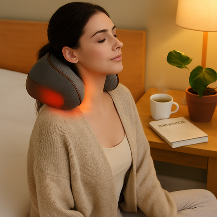 3-in-1 Neck Massager Pillow Ergonomic Massager with Heating Vibration Air Compression 30Min Timer for Neck Back Shoulder Pain Relief