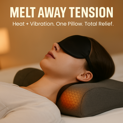 Neck Massager Pillow Ergonomic Massager Memory Foam Pillow with 3-Level Heating 3-Intensity Vibration 30Min Timer for Neck Back Shoulder Pain Relief