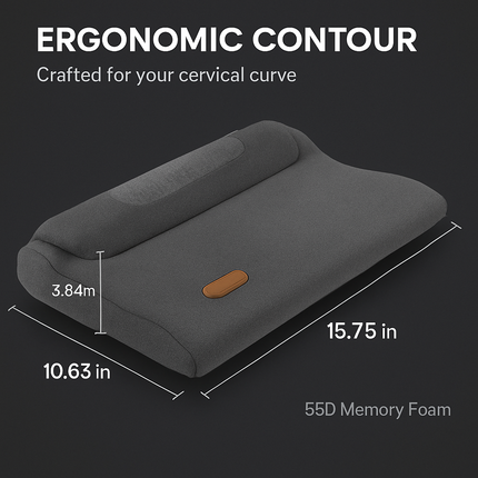 Neck Massager Pillow Ergonomic Massager Memory Foam Pillow with 3-Level Heating 3-Intensity Vibration 30Min Timer for Neck Back Shoulder Pain Relief