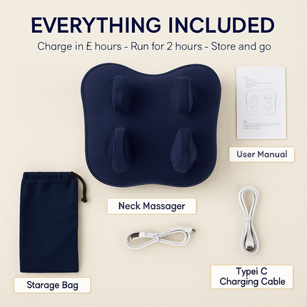 Cordless Neck Massager Pillow with Heat and Shiatsu