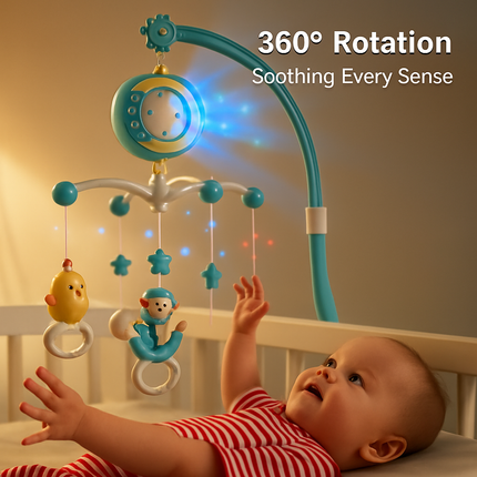 Baby Musical Crib Bell with Mobile & Star Projection