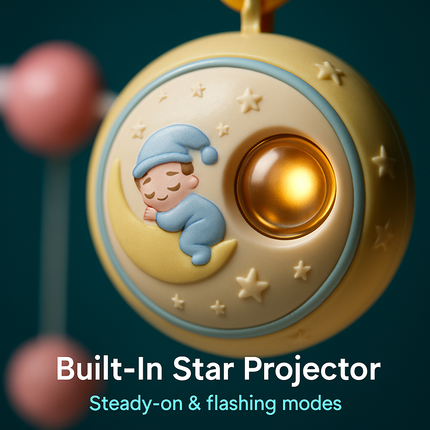Baby Musical Crib Bell with Mobile & Star Projection