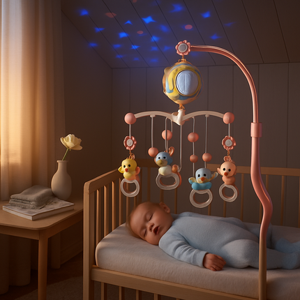 Baby Musical Crib Bell with Mobile & Star Projection