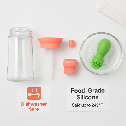 Oil Dispenser Bottle 2-in-1 with Dropper & Brush