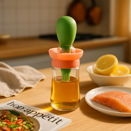 Oil Dispenser Bottle 2-in-1 with Dropper & Brush