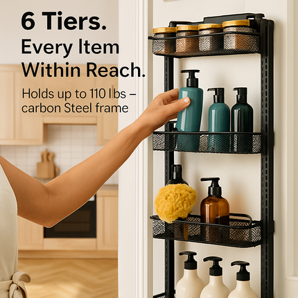 Over The Door Pantry Organizer 6-Tier for Door Mount