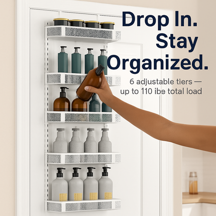 Over The Door Pantry Organizer 6-Tier for Door Mount