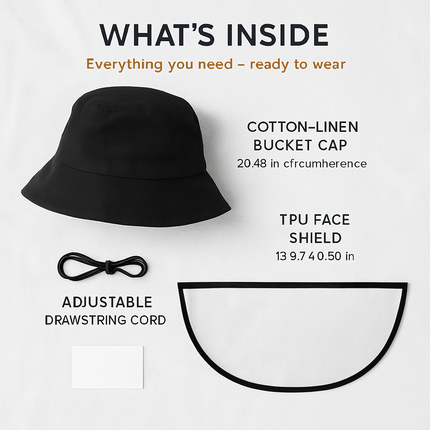 Fishman Hat Protective Face Shield Removable Sun Bucket Cap Face Cover Protect Against UV Spitting Saliva Dust Wind
