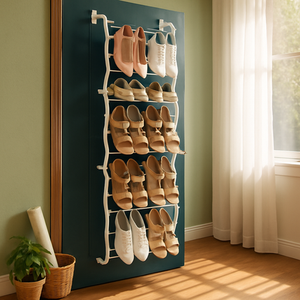 Over-the-Door 12-Shelf Shoe Rack Organizer