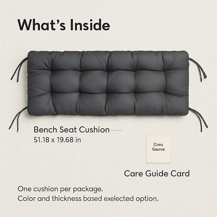 Bench Seat Cushion for Indoor/Outdoor Furniture