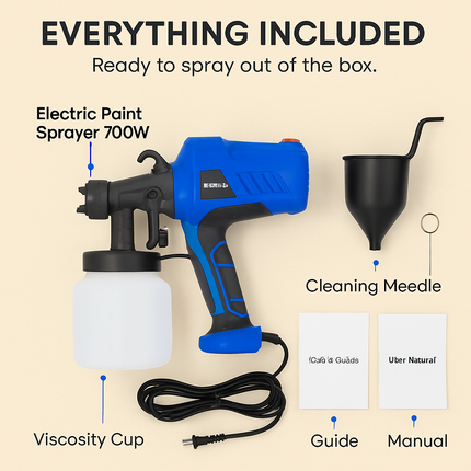 Electric Paint Sprayer with 3 Patterns and 800ml Cup