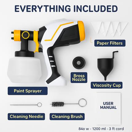 Paint Sprayer with Adjustable Flow and Spray Patterns