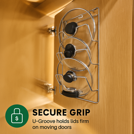 Pot Lid Rack Organizer for Cabinet Door and Wall Mount