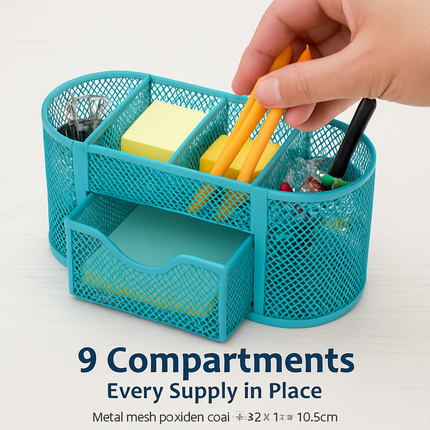Metal Mesh Pencil Holder Desk Organizer for Home Office