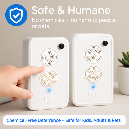 4Pack Rechargeable Ultrasonic Bat Repellent Indoor Outdoor Bird Mouse Deterrent Device with 6 Adjustable Levels for Attic Porch House