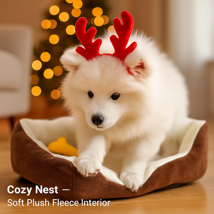 Dog Bed with Soft Fleece Cushion - Cozy & Secure Rest