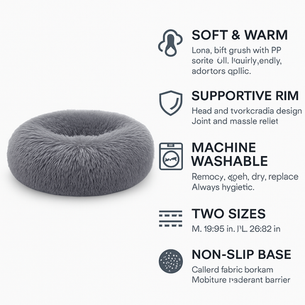 Pet Dog Bed: Warm Plush Nest for Dogs & Cats
