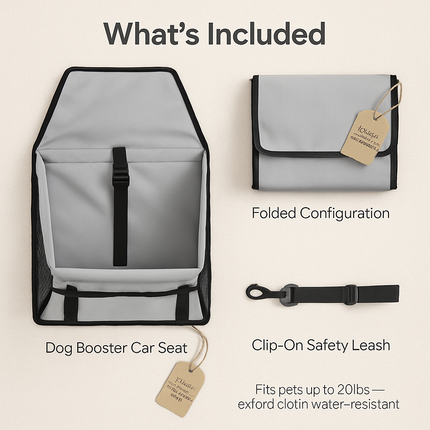 Dog Booster Car Seat for Small to Medium Pets — Safe Travel