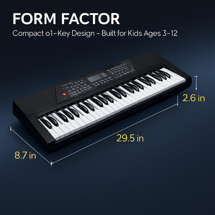 61-Key Digital Music Keyboard for Kids with Stand