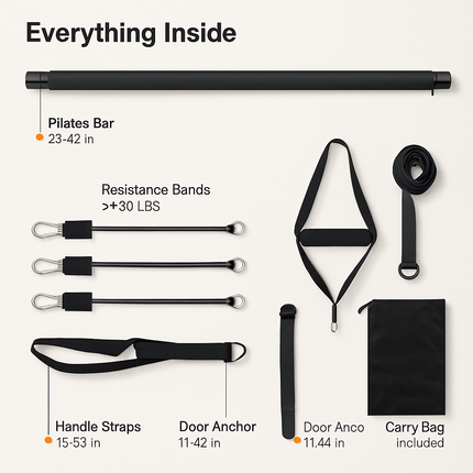 Pilates Bar Kit with Resistance Bands for Full Body Toning