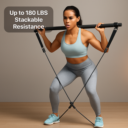 Pilates Bar Kit with Resistance Bands for Full Body Toning