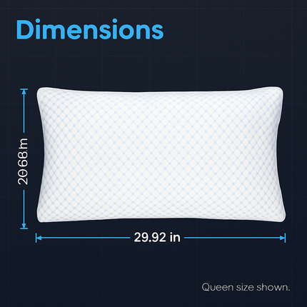 Shredded Memory Foam Pillow - Adjustable, Cooling, Washable
