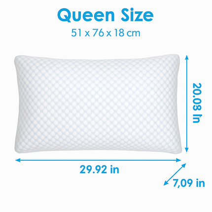 Shredded Memory Foam Pillow - Adjustable, Cooling, Washable
