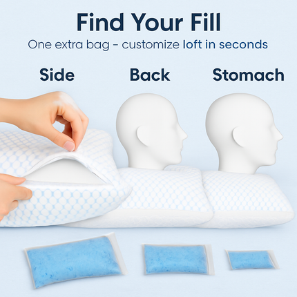 Shredded Memory Foam Pillow - Adjustable, Cooling, Washable
