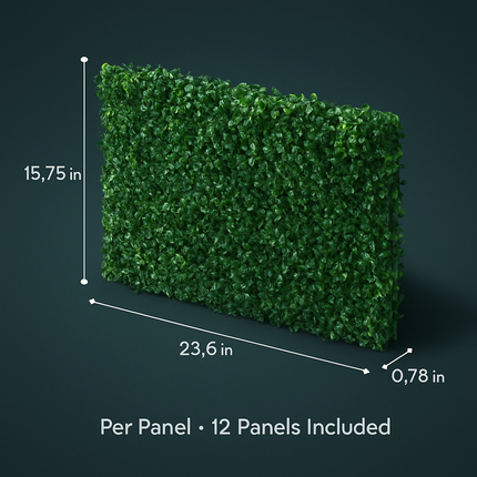 12Pcs 23.6x15.75in Artificial Boxwood Topiary Hedge Plant Grass Backdrop Fence Privacy Screen Grass Wall Decoration For Balcony Garden Fence
