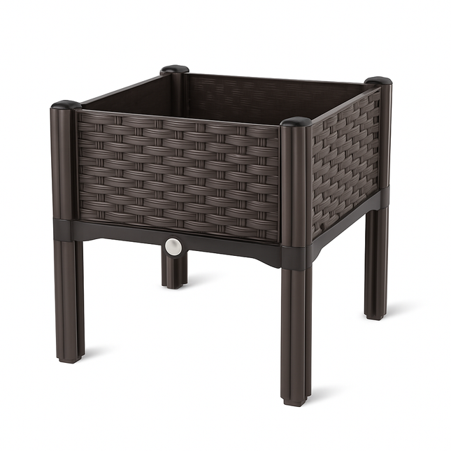 Outdoor Raised Garden Bed with Legs Elevated Planter Box with Self-watering System for Garden Patio Balcony Vegetables Flowers Herbs PP Plastic Box Ea