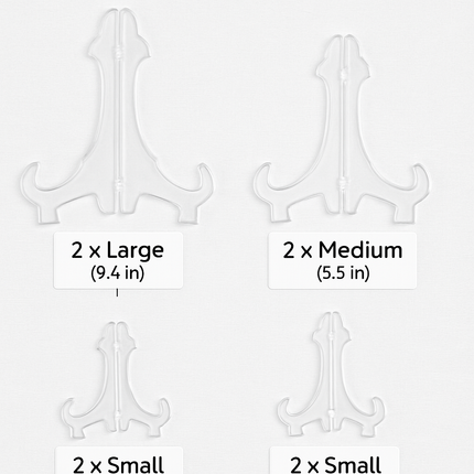 Plastic Display Stand Set for Plates, Pictures & Art