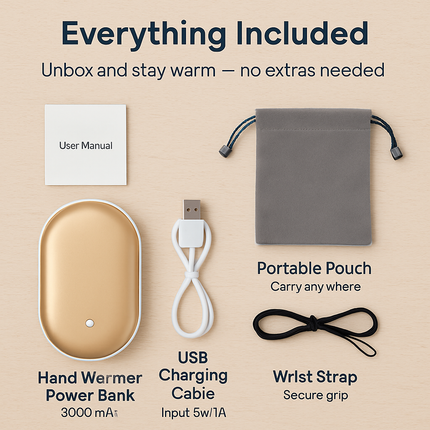 Portable Hand Warmer with Double-Sided Heating