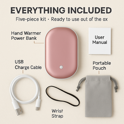 Portable Hand Warmer with Double-Sided Heating